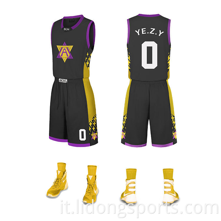 Design personalizzato del logo dell'uniforme da basket della squadra Maglia da basket del college all'ingrosso di sport
